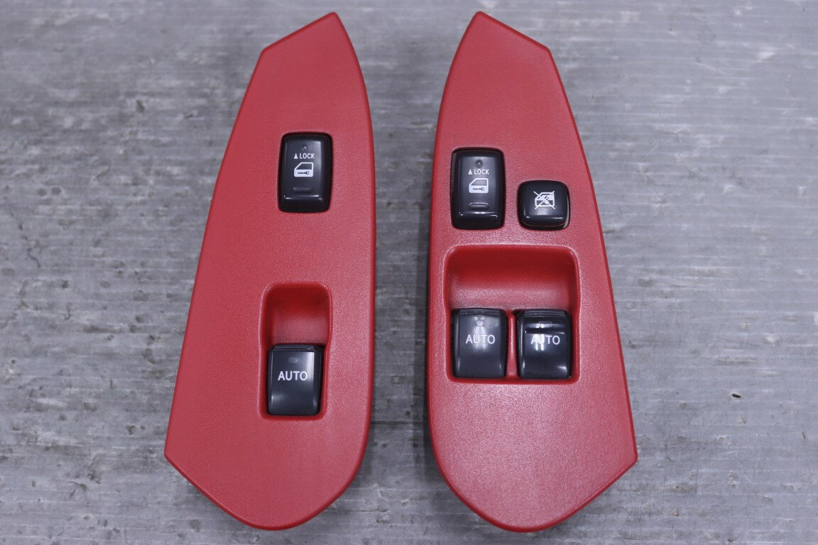 レクサス SC430 後期(UZZ40 UZZ40-DKTQK) 純正 破損無 パワーウィンドウスイッチ ベゼル付 左右セット 赤ベゼル レッドベゼル p061113 中古20260305