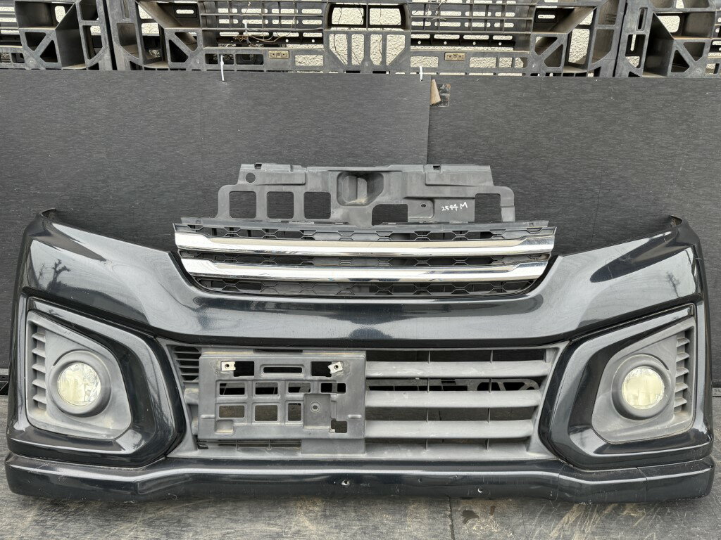 スズキ スペーシア カスタム GS 2型(MK42S ZSGB-2) 純正 フロントバンパー Fバンパー ZJ3 ブルーイッシュブラックパール3 71711-82K3 p061376 中古20260316