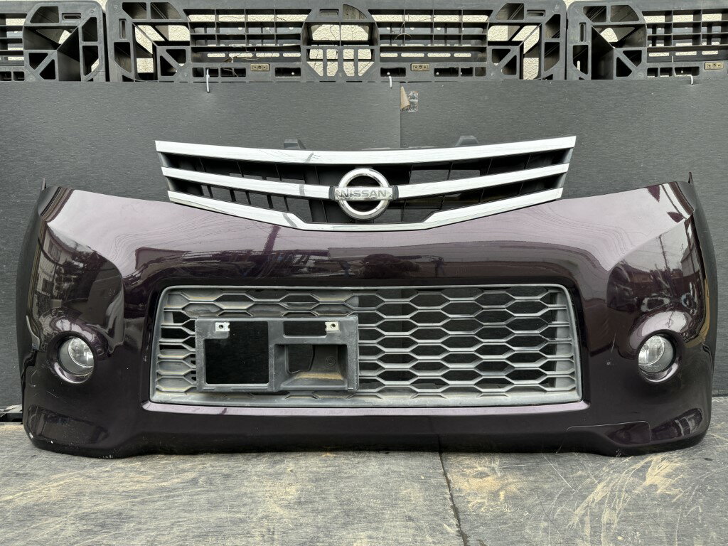 日産 ルークス ハイウェイスター(ML21S) 純正 フロントバンパー Fバンパー ZED ミステリアスバイオレットパール 62022-4A01H p061377 中古20260316