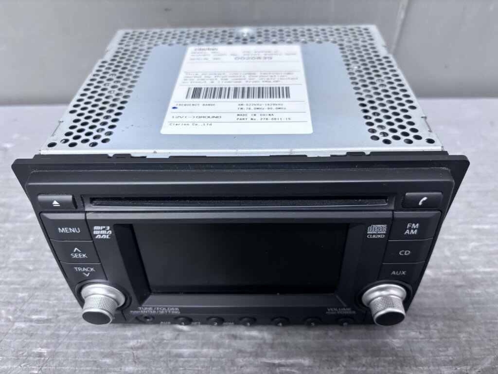 スズキ パレット SW XS(MK21S) 純正 clarion クラリオン CD オーディオデッキ CDプレーヤー PS-3285Q-C p061580 中古20260326