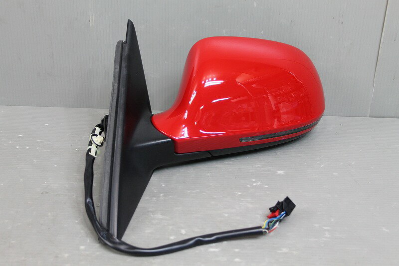 Rakuten - アウディ A4 セダン 1.8 TFSI 右ハンドル Audi 前期(B8 8KCDH) 純正 左 ドアミラー 電格 10P 10ピン ウィンカー ヒーター付 レッド 赤 p047128 中古20240511