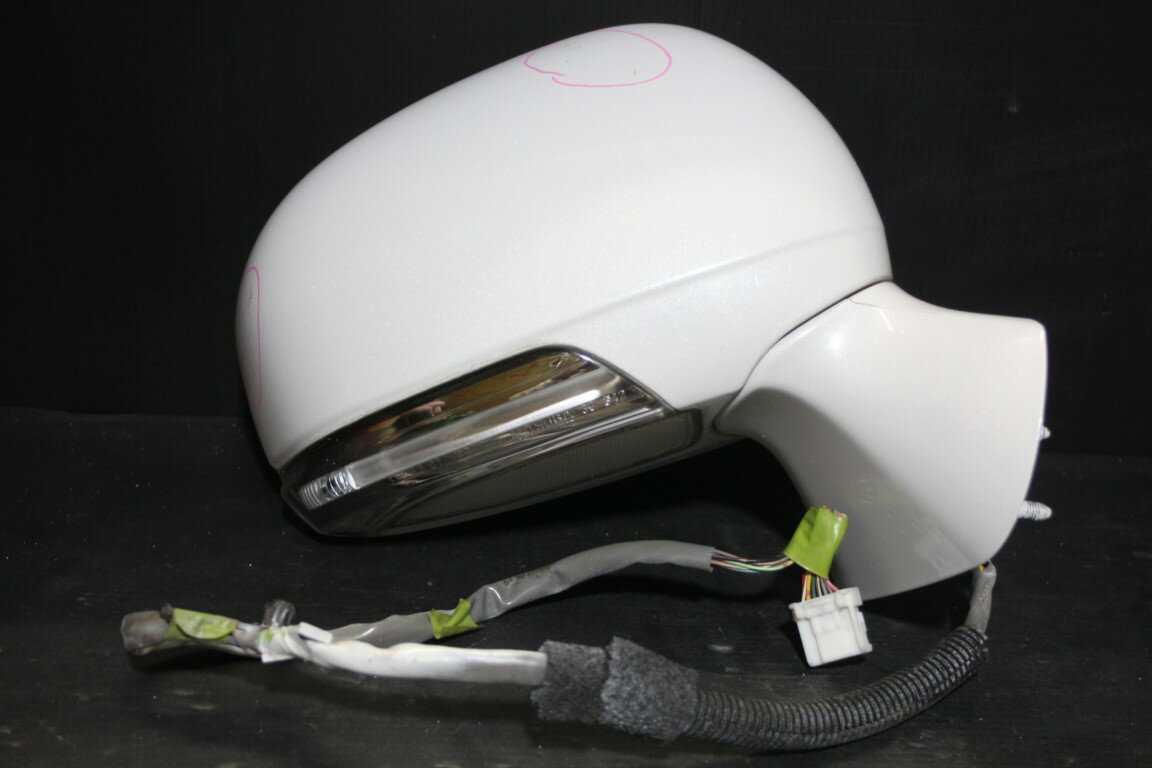 クラウン アスリート 前期(GRS204) 純正 右 ドアミラー 電格 13P 13ピン ウィンカー ウェルカムランプ付 サイドミラー p054477 中古20250423