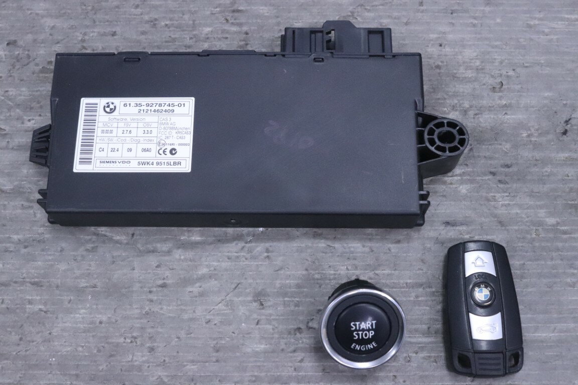 BMW 3シリーズ 320i LCI 右H 後期(E92 KD20) 純正 破損無 CASコントロールユニット キーレス エンジンスタートボタン 3点セット 61.35-9278745-01 p061857 中古20260404