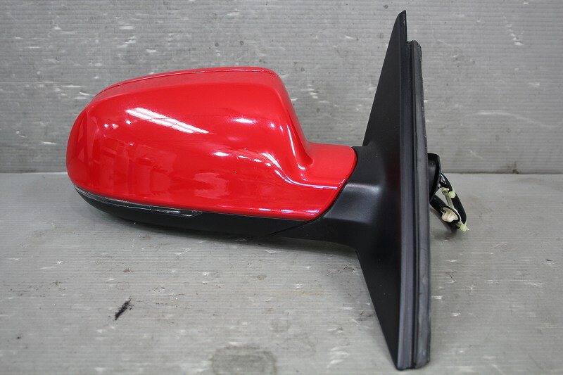 アウディ A4 アバント 右H (8KCDNF 8K) 純正 右 ドアミラー ウインカー 電格 10P＋2P レッド系 赤系 Audi 右ミラー サイドミラー p047852 中古20240918