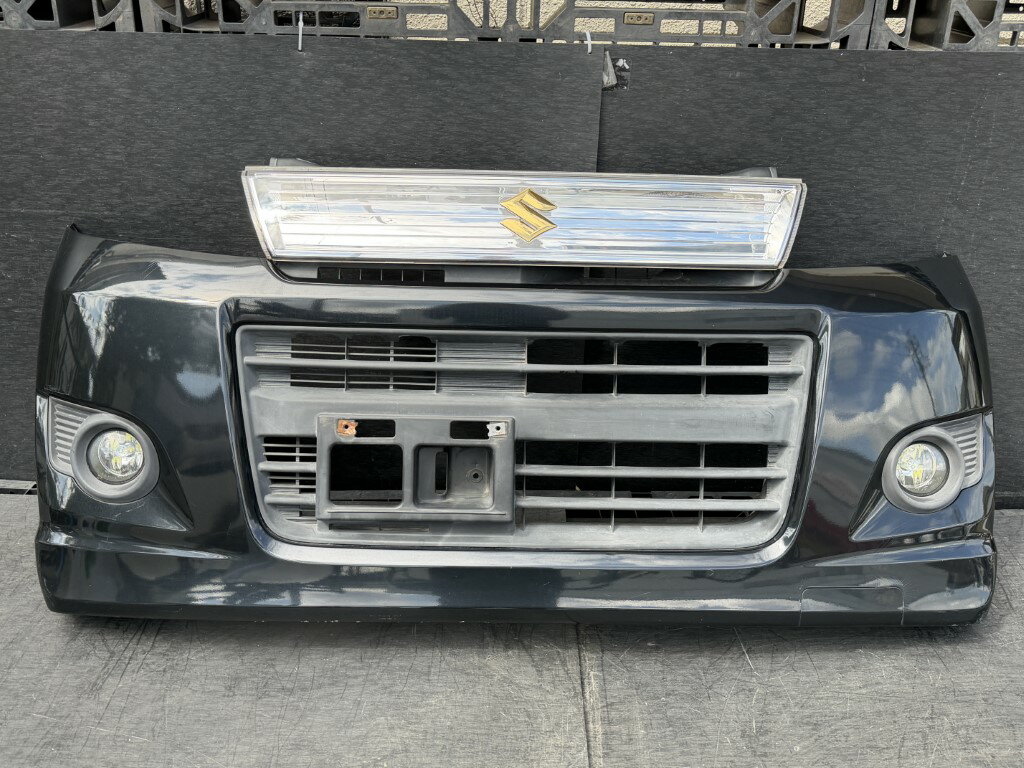 ワゴンR スティングレー X 1型(MH23S WSXE) 純正 フロントバンパー グリル ZJ3 ブルーイッシュブラックパール3 Fバンパー スズキ p058292