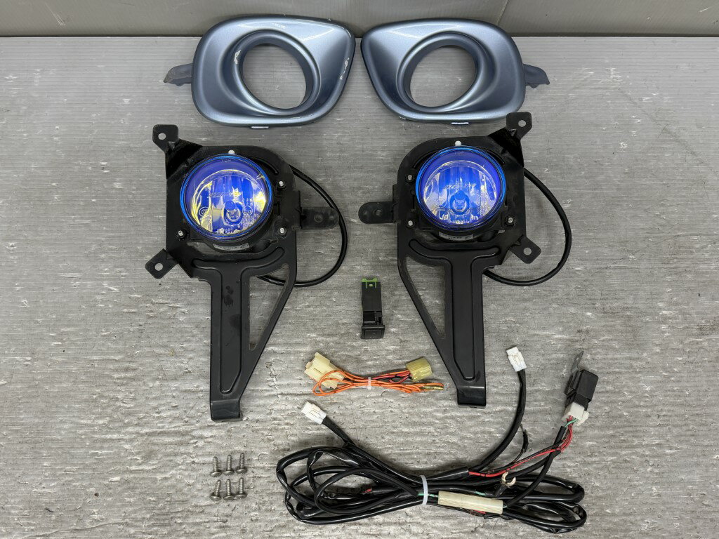 マツダ AZワゴン(MJ23S) 純正 IPF 破損無 動作保証 フォグランプ マルチコート ベゼル 左右セット ハーネス スイッチ付 配線 右 左 IPF98...