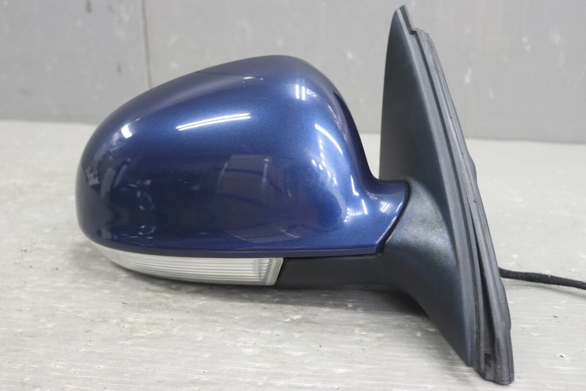 樂天商城 - VW ゴルフ ヴァリアント 右H(1K 5K) 純正 破損無 動作保証 右ドアミラー 電格 9P 9ピン ウィンカー ウェルカムランプ付 ブルー系 青系 サイドミラー p059456 中古20251126