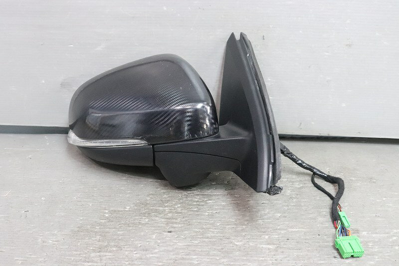ボルボ V60 右H 前期 (FB4164T FB) 純正 右 ドアミラー 電格 14P+2P 14ピン+2ピン ウィンカー ウェルカムランプ カメラ カーボン調 31305189 p043212 中古20240206