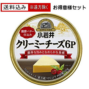 ＜製品のおすすめポイント＞ 小岩井伝統の発酵バターの芳醇な香りが全体を華やかに引き立てます。クリームチーズ(チーズ分中20%）を使用し、なめらかな食感を実現。多かったご意見から塩味と配合バランスを整えなめらかさをアップ！より食べやすい味わいに進化した、ひとくちサイズの6Pチーズです。 ＜製品規格＞ 容量 96g（6個入り） 保存方法 要冷蔵 賞味期限 ～250日前後 ※日々発注入荷しますのでなるべく新しいものをお送りします ※メーカー工場の生産状況にもよりますので賞味期限は目安 としてご参考ください 原材料 ナチュラルチーズ（外国製造） バター 乳化剤 アレルギー物質 乳 ＜栄養成分表＞ エネルギー 57kcal たんぱく質 2.9g 脂質 4.9g 炭水化物 0.4g カルシウム 81mg 食塩相当量 0.44g すべて1個16gあたり