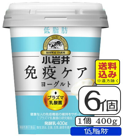 小岩井免疫ケアプラズマ乳酸菌ヨーグルト（低脂肪）容量400g×【6個（1ケース）】（送料込み※遠方を除く）