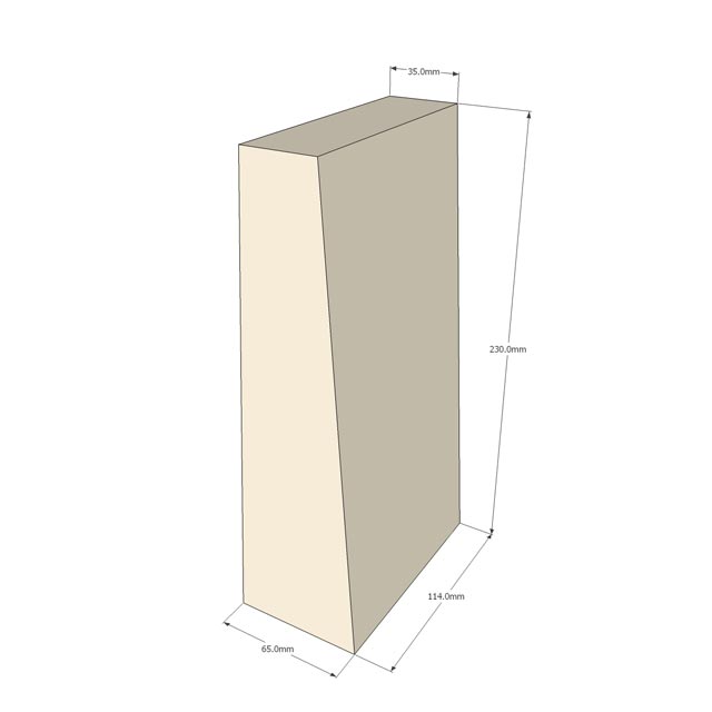 耐火レンガ　T3　SK34　230×114×65／35mm【5個まで1個口送料】【国産】西日本の老舗メーカー製 耐火煉..