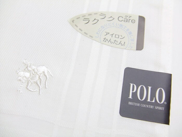 しわになりにくいハンカチメンズフォーマル白黒ポロPOLO紳士刺繍冠婚葬祭礼装用結婚式スーツタキシードブランドメール便