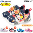 【7/5クーポンで5%OFF】ムーンスター キッズ スニーカー ジュニア アンパンマン キャラクターシューズ マジックテープ パープル トリコ ブルー ピンク ...