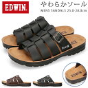 エドウィン サンダル メンズ 歩きやすい 履きやすい 疲れない 痛くない やわらかい おしゃれ かかとなし 軽量 合皮 オープントゥ EW5112 コンフォートサンダル スライドサンダル つっかけ 春 夏 紳士 シューズ 靴