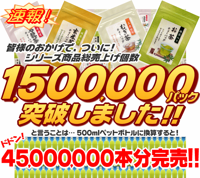 お茶 500ml ペットボトル 90本 作れる ティーバッグ 緑茶 烏龍茶 麦茶 玄米茶 ほうじ茶 はと麦茶 紅茶 3パック選べる 水出し緑茶 無添加 静岡茶 お試し 送料無料 ポスト投函