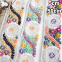 母の日 ギフト ラッピング無料 5cm幅 スパンコール刺繍 花柄リボン インド刺繍リボン メッシュリボン 営業日即日発送