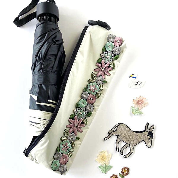 3.5cm幅 縁取りモチーフ刺繍リボン ボタニカル花柄刺繍 インド刺繍リボン 手芸用テープ ショルダーストラップ 営業日即日発送【ワールデザインmakiras】 makiras-10002101 makiras サンプル画像2