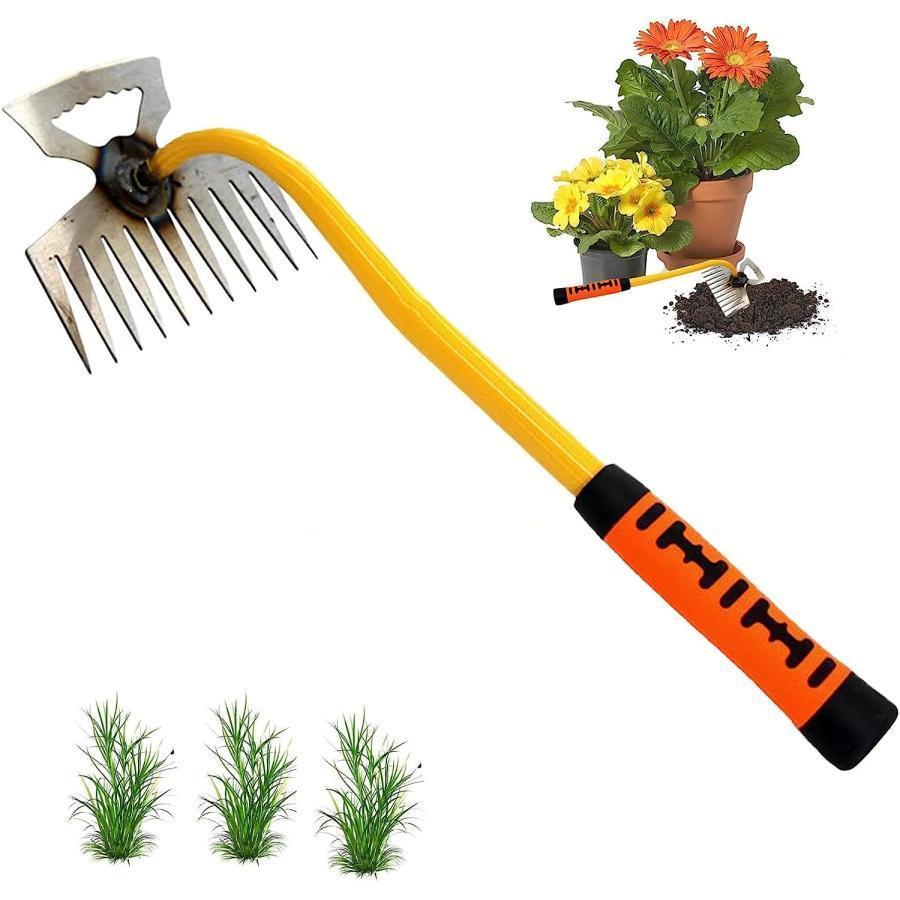 草抜き 根こそぎ除草アーティファクト根こそぎ除草ツール草取り 小型除草プーラー菜園鍬 ステンレス製 草削鍬 手動草抜き 草抜き器具 除