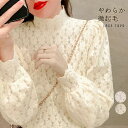 微起毛 ハイネックレースブラウス 春秋冬 重ね着 シースルートップス レディース きれいめ フリルブラウス レイヤード 大人可愛い 花柄レーストップスパフスリーブ(4)