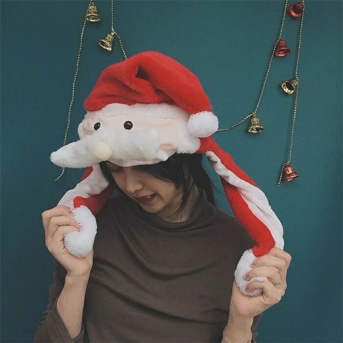 クリスマス サンタ帽子 ギャップ 子供 ふわふわ 垂れヒゲ サンタ ピコピコ帽子 垂れ耳 アニマルピコピコ帽子 大人 メンズ レディース コスプレ コスチューム