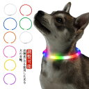 全9種類 光る首輪 充電式 高輝度LED 自由にカットできる 長さ 調整可能 犬 猫 首輪 柔らかい シリコン ペット用品 送料無料 レインボー