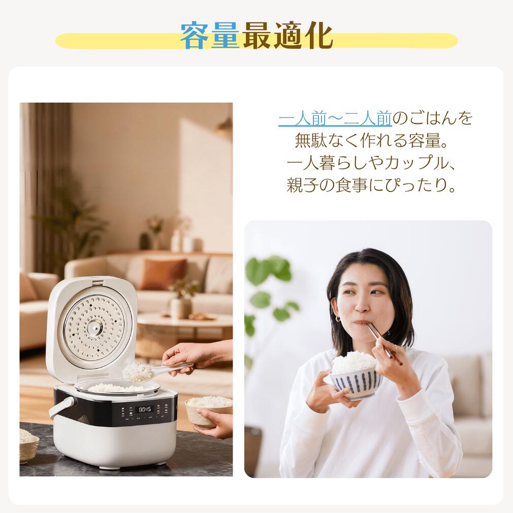 【レビュー投稿で 1 年保証付き】 3L 電子炊飯器 多機能 蒸し器付き 一人暮らし 2...