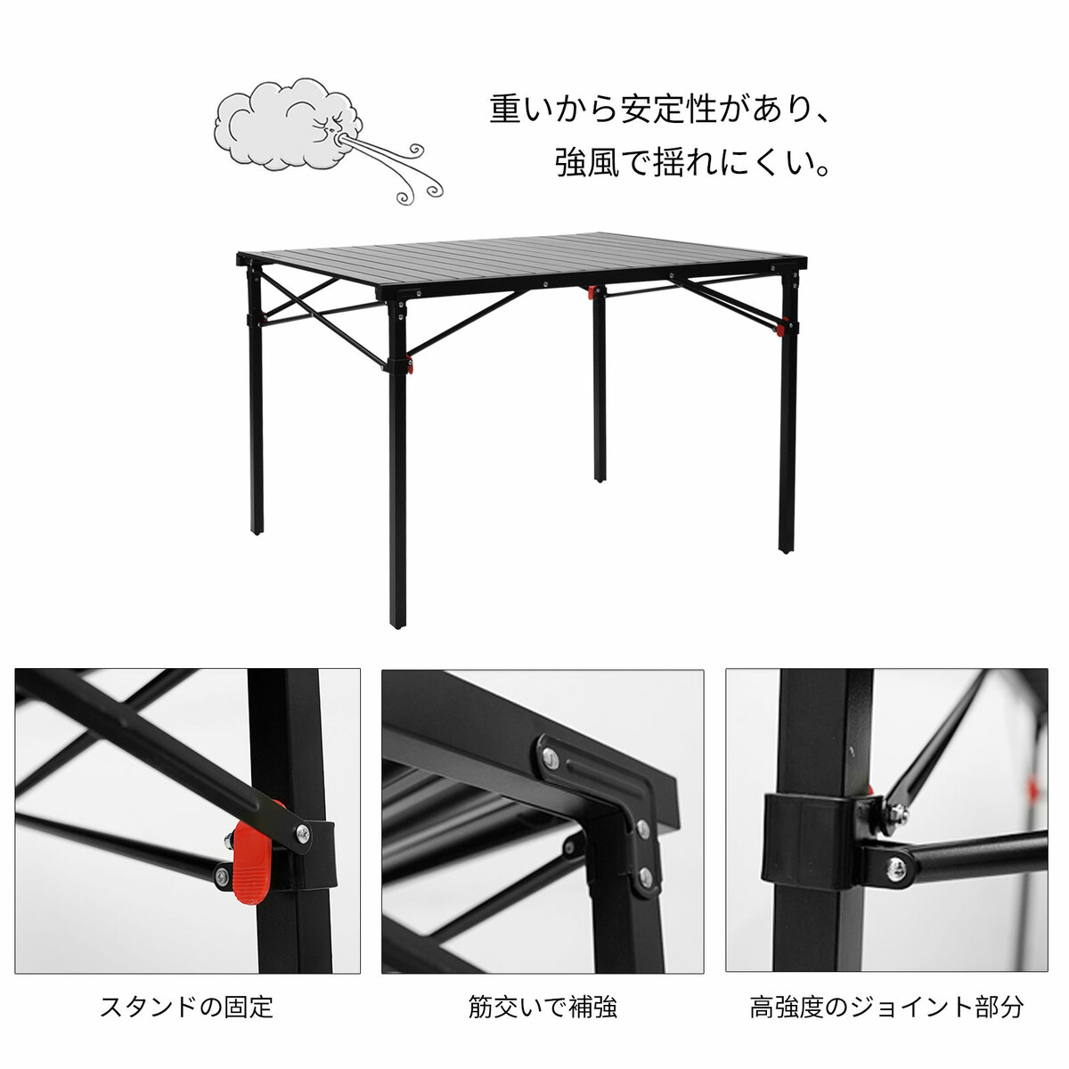 【一年保証】 KingCamp（キングキャンプ） アウトドアロールテーブル キャンプ107*70cm 折りたたみ コンパクト 4-6人用 父の日