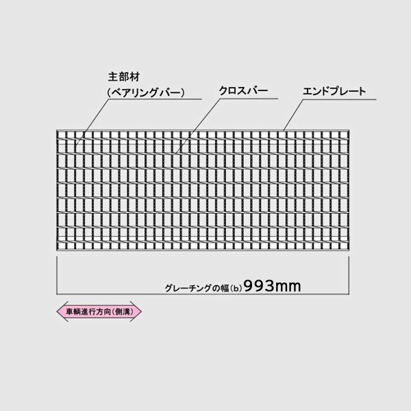溝蓋 グレーチング 溝幅300mm用 かさ上げ JISタイプ 普通目 適用荷重 T-2 ノンスリ...
