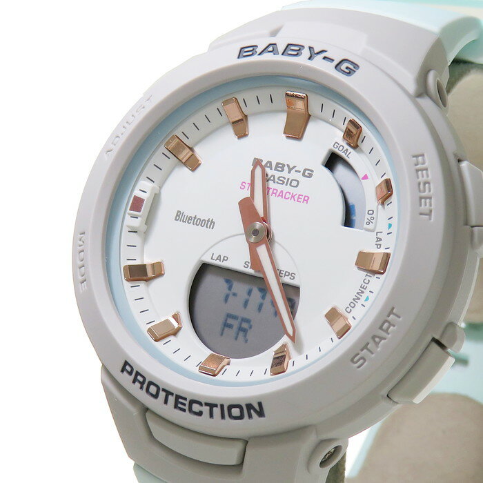 【CASIO/カシオ】 Baby-G/ベビージー BSA-B100 未使用・展示品 腕時計 樹脂系 クオーツ グレー×ミントグリーン レディース【中古】【真子質店】【Dx】