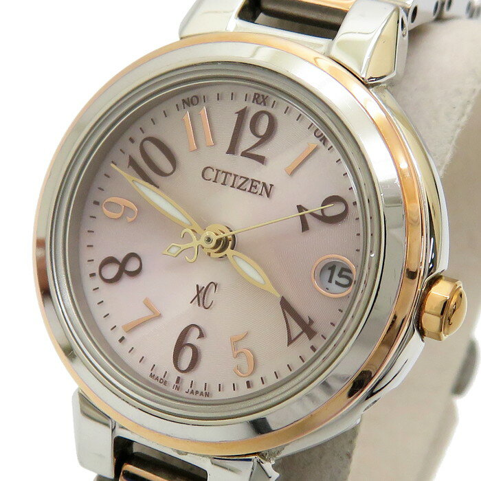 【CITIZEN/シチズン】 XC/クロスシー H058-T016553 腕時計 ステンレススチール/GP ソーラー電波 ピンク文字盤 レディース【中古】【真子質店】【DD】