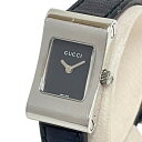 ★★最終特価品【GUCCI/グッチ】 2300L スクエア 腕時計 ステンレススチール クオーツ 黒文字盤 レディース【中古】【真子質店】【NN】【Yx】