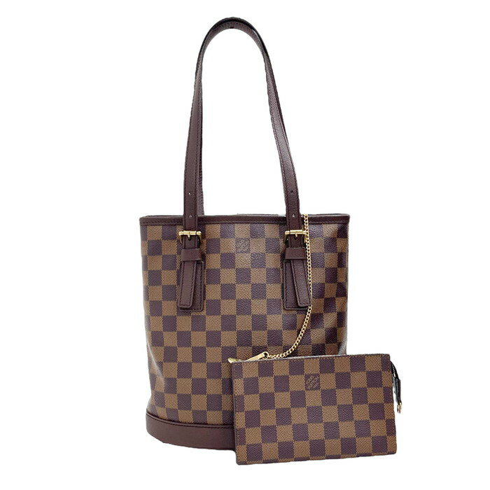 【LOUIS VUITTON/ルイ ヴィトン】 マレ ダミエ N42240 ハンドバッグ PVC/レザー ブラウン レディース【中古】【真子質店】【BL】【MiMix】