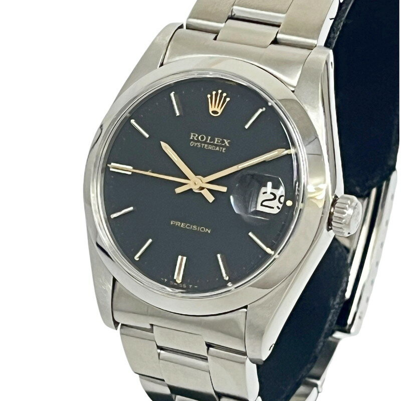 【ROLEX/ロレックス】 オイスターデイト precision 6694 OH 仕上げ済時計 1975年 アンティーク/ヴィンテージ 腕時計 ステンレススチール 手巻き 黒文字盤 メンズ【中古】【真子質店】【BL】【TSTY】