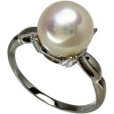 8.5号【MIKIMOTO/ミキモト】 アコヤ真珠 8.0mm程度 リング・指輪 K18WGホワイトゴールド 18金 2.8g レディース【中古】【真子質店】【NN】【TKMo】