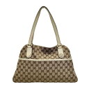 【GUCCI/グッチ】 163288 トートバッグ GGキャンバス/レザー ベージュ/ホワイト レディース【中古】【真子質店】【GD】【ISMi】