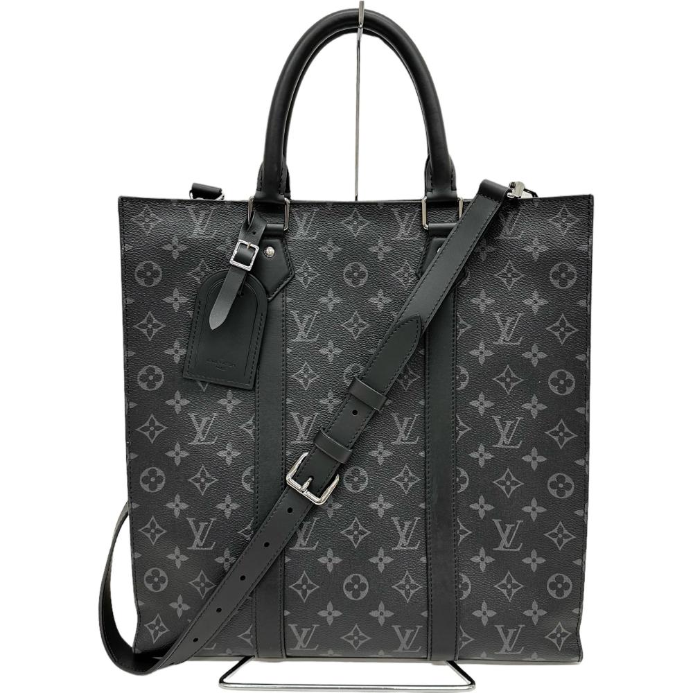 【LOUIS VUITTON/ルイ・ヴィトン】 サックプラ モノグラムエクリプス M46452 トートバッグ PVC/レザー ブラック メンズ【中古】【真子..