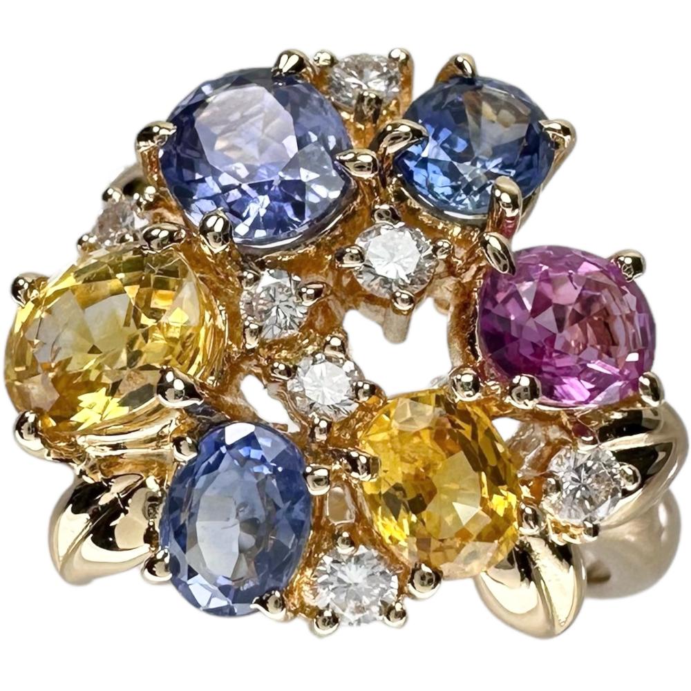 7号【TASAKI/タサキ】 マルチサファイア ダイヤモンド 計0.11ct リング・指輪 K18ゴールド 18金 4.3g レディース【中古】【真子質店】【NN】【DDx】のサムネイル