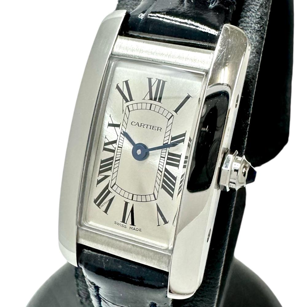 【CARTIER/カルティエ】 タンクアメリカン ミニ WSTA0032 腕時計 ステンレススチール/レザー クオーツ シルバー文字盤/紺革ベルト レディース【中古】【真子質店】【BL】【TYDx】のサムネイル