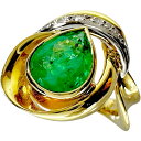 ★★最終特価品 11.5号 エメラルド 2.50ct ダイヤモンド リング・指輪 K18ゴールド 18金 10.1g レディース【中古】【真子質店】【NN】【IYTMi】