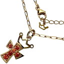 【Gaga Milano/ガガミラノ】 クロスモチーフ チャーム付き ガーネット 0.32ct ネックレス K18PGピンクゴールド 18金 5.3g 48cm レディース【中古】【真子質店】【NN】【YIY】【pdpd】(4)