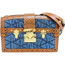 【LOUIS VUITTON/ルイ・ヴィトン】 トランククラッチ M55047 ショルダーバッグ クラッチバッグ モノグラムデニム ブルー/ブラウン/ゴールド金...