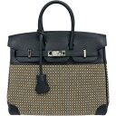 【HERMES/エルメス】 バーキン25 ハンドバッグ ヴォースイフト/トワルキャドリーユ ブラック/シルバー金具 レディース【中古】【真子質店】【BL】【TS...
