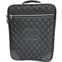 【CHANEL/シャネル】 パリ・ニューヨークライン A33107 シリアルシールあり キャリーバッグ ナイロン ブラック /シルバー金具 レディース【中古】【...