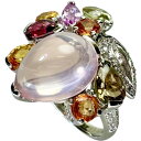 13号 ローズクォーツ 5.22ct ダイヤモンド 0.18ct マルチサファイア/マルチトルマリン 3.46ct リング・指輪 K18WGホワイトゴールド 18金 7.4g レディース【中古】【真子質店】【NN】【MiMoMi】(4)