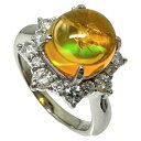 11号 ファイアオパール 2.79ct ダイヤモンド 計0.68ct リング・指輪 Pt900プラチナ 9.7g レディース【中古】【真子質店】【NN】【KTY】