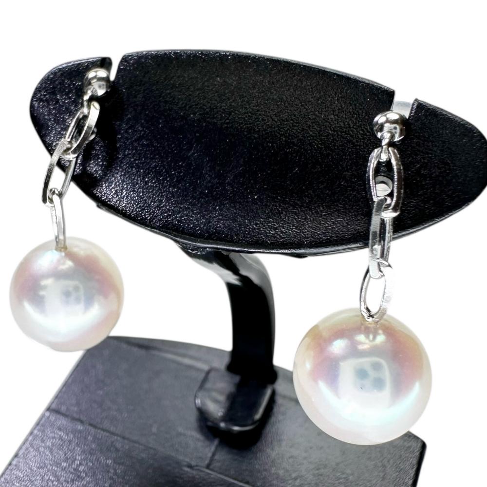 アコヤ真珠 8.0mm ピアス K18WGホワイトゴールド 18金 2.0g レディース【中古】【真子質店】【NN】【TT..