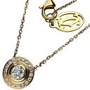 【CARTIER/カルティエ】 ダイヤ入り ダイヤモンド(中央:推定0.2ct程度) ネックレス ダムール K18ゴールド 18金 3.6g 41cm レディー...