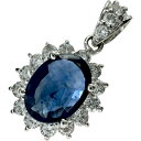 サファイア 1.47ct ダイヤモンド 0.50ct ペンダントトップ K18WGホワイトゴールド 18金 2.3g レディース【中古】【真子質店】【NN】【MoSx】(4)