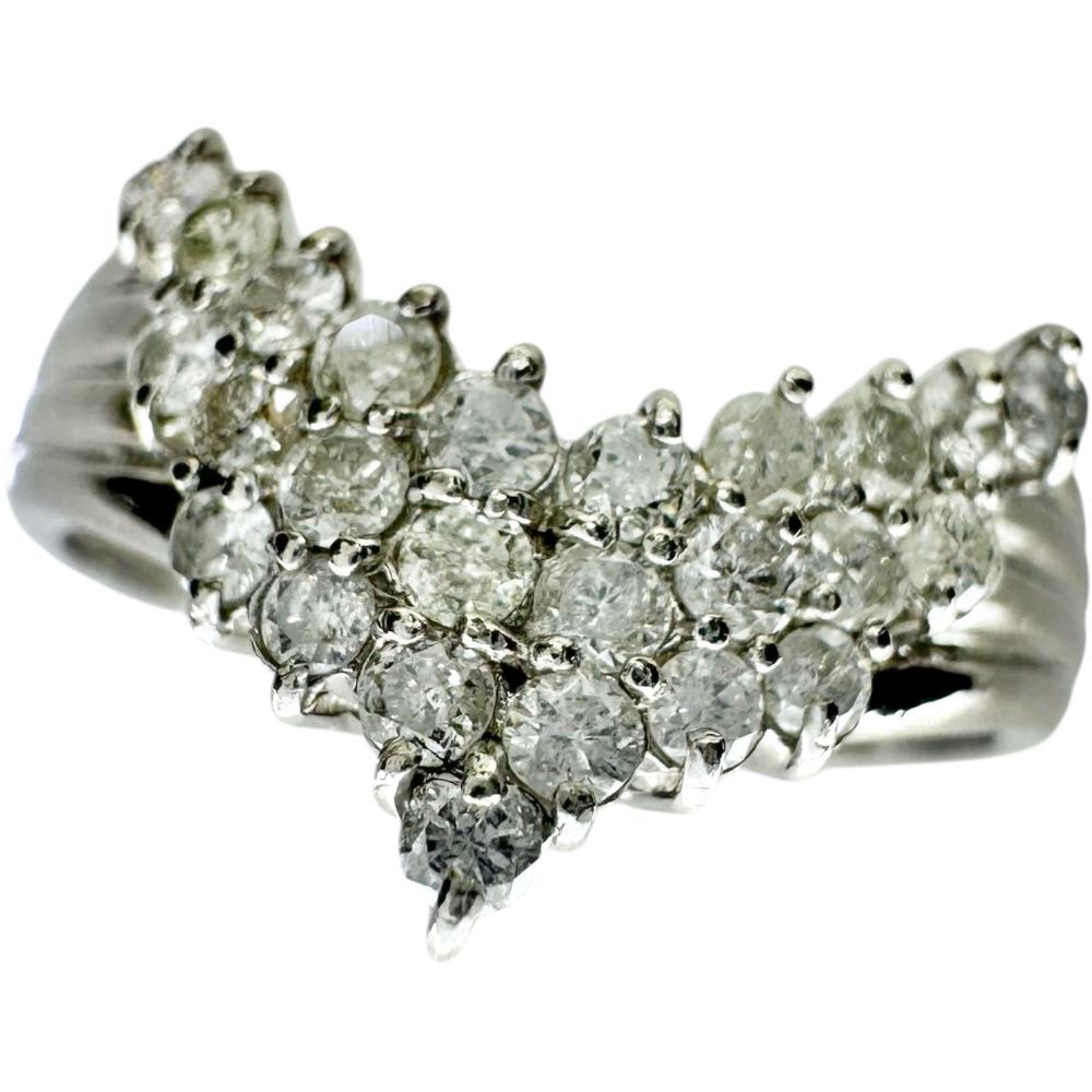 【中古】16号V字デザインダイヤモ...