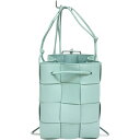 【BOTTEGAVENETA/ボッテガヴェネタ】 スモール カセット バケットバッグ ワンショルダー イントレチャート ショルダーバッグ レザー ライトブルー レディース【中古】【真子質店】【BL】【Dxx】